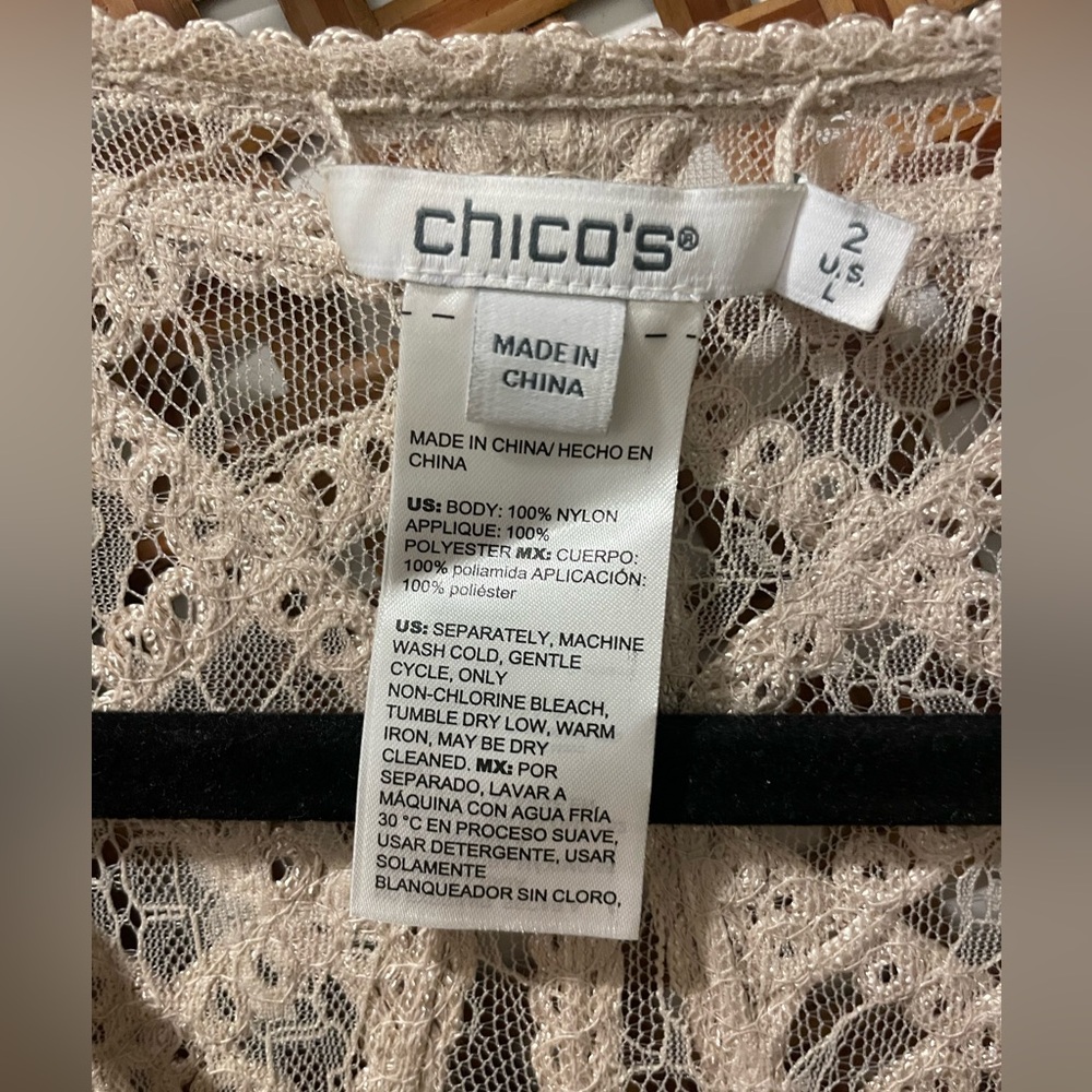 Chicos | Travelers™ Collection Embroidered Lace Jacket | Large - Picture 6 of 9